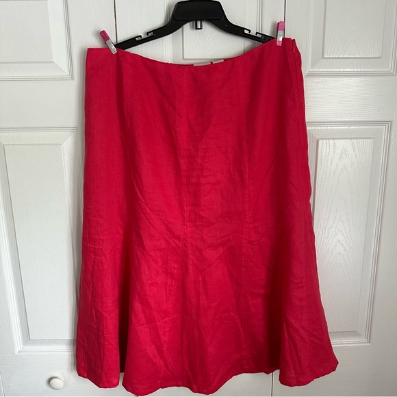 Kim Rogers Linen Womens Sz 18 Trumpet Skirt Flowy Flare Lagenlook Coastal - Picture 2 of 13